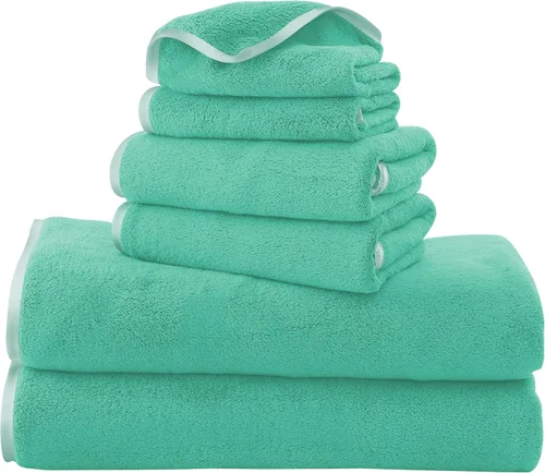 Vista 48 de TENSTARS Juego de 12 paños de alta calidad, secado rápido, terciopelo coral de microfibra suave, altamente absorbente, uso multiusos como baño, spa