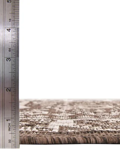 Vista 155 de Unique Loom Outdoor Aztec Collection Alfombra de área - Chalca (10 pies, redonda, azul/marfil)