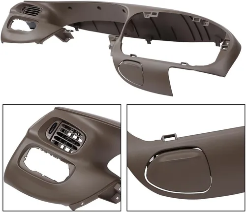 Vista 4 de CHEDA Cubierta de bisel de tablero frontal central marrón compatible con Ford F150/Ford Expedition 1997 1998 1999 2000 20001 2002 2003