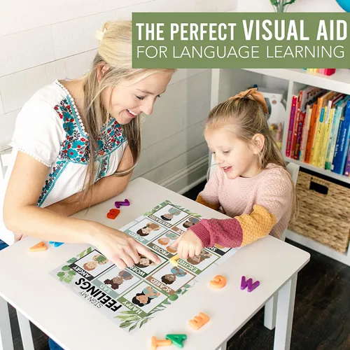 Vista 6 de Hadley Designs Carteles de lenguaje de señas para decoración de aula, 8 carteles ASL para el aula, tabla de lenguaje de señas estadounidense