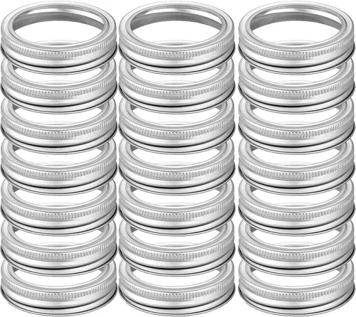 Vista 9 de 60 anillos para conservas de tarro de masón de boca ancha, anillos o tapas de repuesto duraderos y resistentes al óxido, bandas de metal para tarro