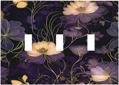 Vista 133 de Cubiertas de enchufe de pintura floral de grafiti de girasol abstracto, 1 palanca, 1 combinación basculante, placas de interruptor eléctrico, placa