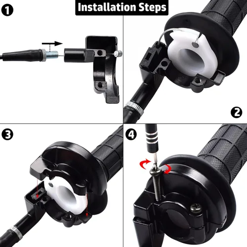 Vista 4 de Conjunto de Cable de Acelerador para Mini Bicicleta para Dirt Bike Quad ATV Pit de 50cc 70cc 110cc 125cc 150cc 250cc, Piezas de Mini Bicicleta