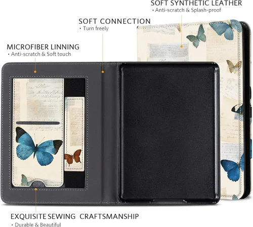 Vista 141 de CoBak Funda inteligente para Kindle Paperwhite de 6.8" de 11ª generación 2021 con función de encendido automático, ligera, delgada, de piel **Salvia