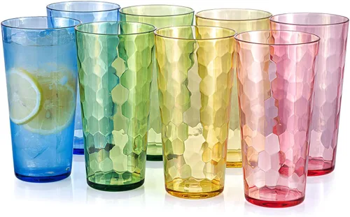 Vista 9 de KOXIN-KARLU Mixed Drinkware - Vasos de plástico de 26 onzas, vasos de agua acrílicos, juego de 6 unidades, color azul