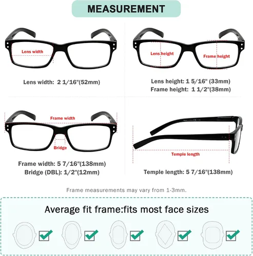 Vista 3 de (Debe comprar ambos ojos) Negro Ojo Izquierdo +0.00 Gafas de lectura con diferente fuerza para cada ojo Negro