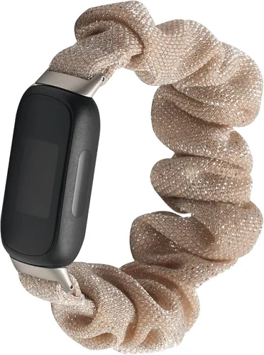 Bandas elásticas compatibles con Fitbit Inspire 3 bandas de tela suave y elástica con patrón de tela impresa, pulsera de repuesto para mujer