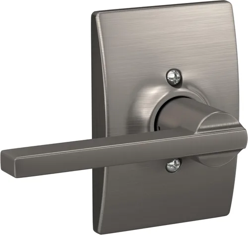 Vista 22 de Schlage F51A LAT 716 Latitude - Manija de puerta con bloqueo de entrada con llave, en acabado de bronce envejecido