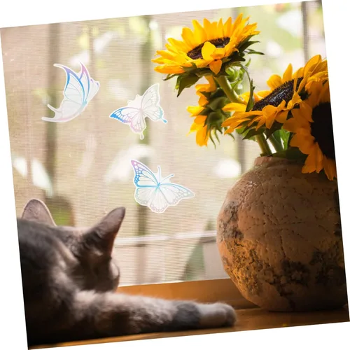 Vista 4 de 1 juego de calcomanías de prisma de mariposa para ventana, película de adherencia estática para ventana, calcomanías extraíbles, decoración