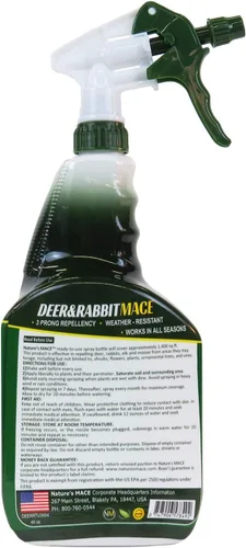 Vista 8 de Nature's MACE Maza para Ciervos y Conejos, repelente de ciervos para plantas, kit combinado de 40 onzas, spray de menta, mantiene a los ciervos