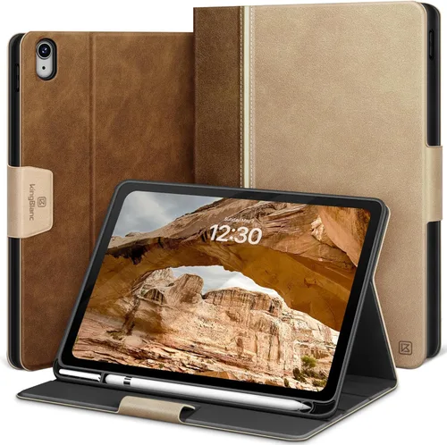KingBlanc Funda para iPad (A16) 11ª Generación 11 pulgadas 2025, iPad 10ª Generación 10.9" 2022 con soporte para lápices, funda protectora de cuero