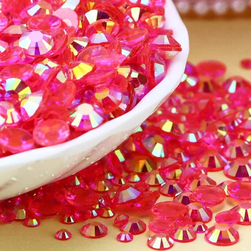 Vista 7 de 3000 diamantes de imitación de parte trasera plana, diamantes de imitación AB de parte trasera plana rosa claro para manualidades, gemas