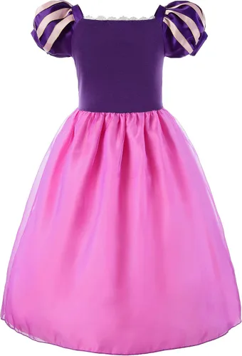 Vista 3 de JerrisApparel Disfraz de princesa para niñas, vestido de cosplay de Halloween, ropa de fiesta con accesorios