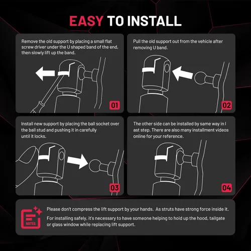 Vista 6 de BDFHYK C16-09322 - Soportes de elevación de 10 pulgadas, puntales de gas de 40 libras (178 N) para Leer Camper Shell Topper, puerta trasera