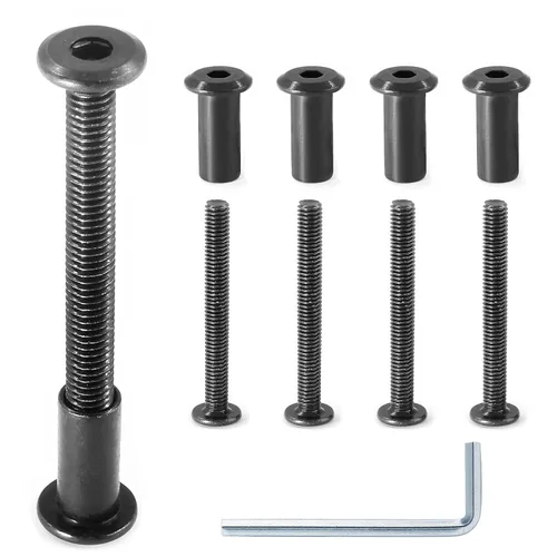 Vista 33 de 35 Pares (70 Piezas) Perno de Cabeza Hexagonal M6x12mm con Llave Allen, Pernos Conectores Plateados para Muebles M6 Tornillos Avellanados Tuercas