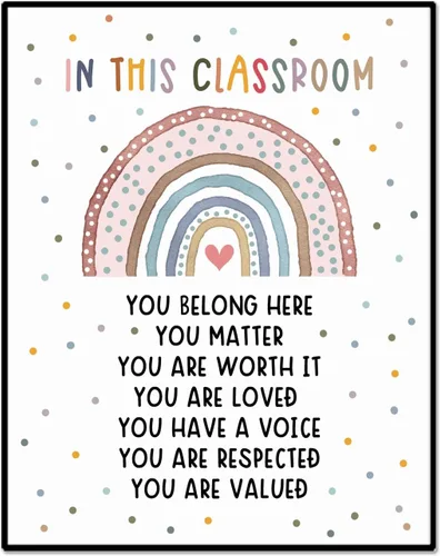 Boho Rainbow Classroom Decor, Bulletin Board Decor, Diversity Classroom, Daycare Print, Preschool Decor, Elementary Wall Decor, Classroom Decor,