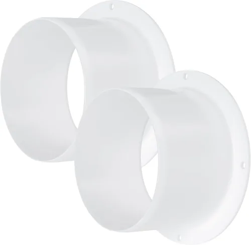 Vista 17 de Vent Systems Brida de conector de conducto de ventilación de aire blanco de 4 pulgadas, adaptador de tubo de ventilación de plástico HVAC con placa