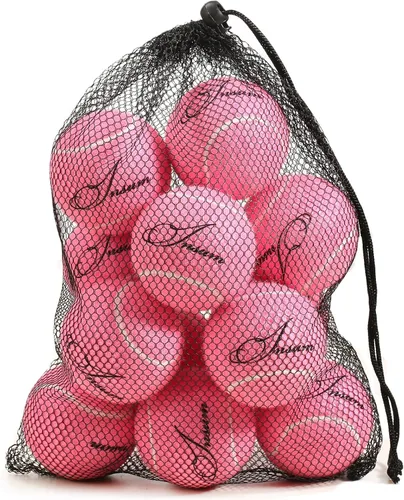 Vista 14 de INSUM Bulk Tennis Balls for Beginner – 12 Pack High Elasticity Practice Tennis Balls with Mesh Bag, Suit for Pet Dog Training, Fetching