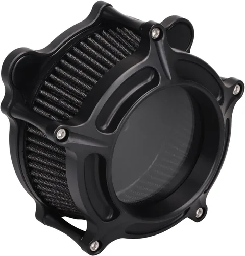 Vista 18 de Filtro de admisión de filtro de aire de corte CNC negro de aluminio para Harley DYNA 1993-2016, Touring Street Glide Electra Glide 1993-2007