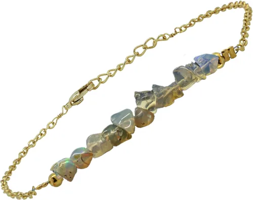 Vista 56 de Gempires Natural Chips Bar Bracelet, Energy Healing Crystals, Birthday, Gift for Her, Gemstone Jewelry 8 inch