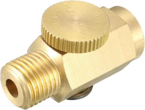uxcell Regulador de aire de latón, válvula reguladora de flujo de aire en línea Conector de latón, 1/4 pulgadas NPT macho x 1/4 pulgadas NPT hembra