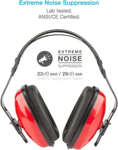 Vista 2 de Cyber Acoustics Professional Safety Lightweight Ear Muffs for Hearing Protection and Noise Reduction