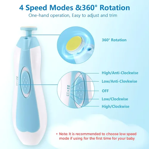Vista 4 de Megainvo Kit de aseo para bebé, kit de cuidado de 24 piezas, juego de recortador de uñas para bebé con luz, kit de cuidado esencial para recién