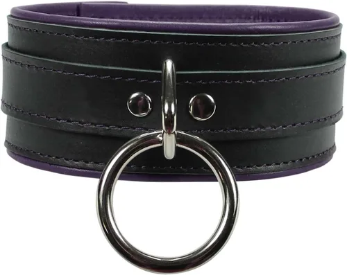 Vista 6 de Madison Collar Latigo Leather Lambskin O-Ring Handmade Padded Leather Collar