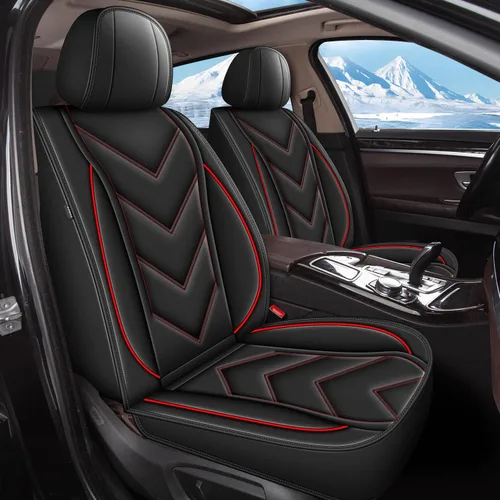 Vista 8 de Fundas de asiento de automóvil para Nissan Frontier 2007-2024 2025 2026 de piel sintética impermeable, juego de fundas de asiento delantero