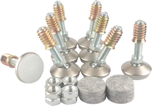 Vista 8 de Niveladores de muebles, patas giratorias, ángulo ajustable en altura (1/4-20 kits de insertos de tuerca, 8 juegos), patas niveladoras resistentes