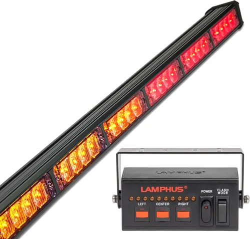 Vista 34 de lamphus SolarBlast sbls64 29" 24 W LED Advertencia Tráfico de Emergencia Advisor – Barra de luz ámbar azul, Ambar
