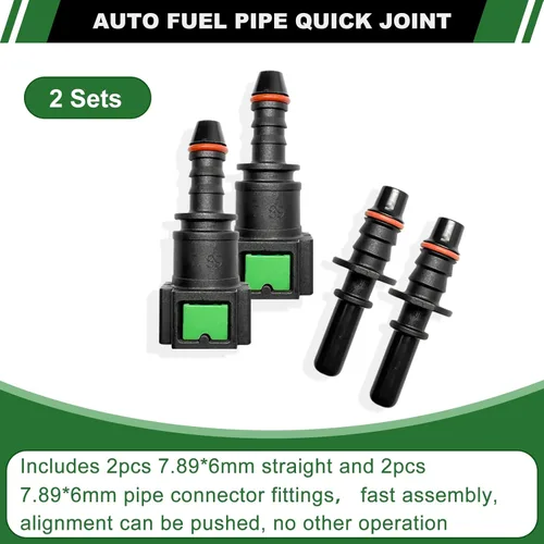 Vista 5 de Juego de Conexión Rápida de Línea de Combustible, 2 Juegos de Conectores de Liberación de Manguera de Línea de Combustible Incluyen Conector de Tubo