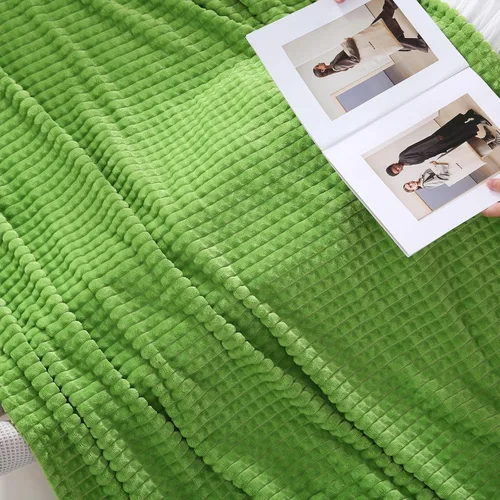Vista 5 de Puncuntex - Manta de franela y vellón, supersuave, mullida y acogedora, con diseño de cuadrícula cuadrada, de lujo, para sofá, sillón, silla