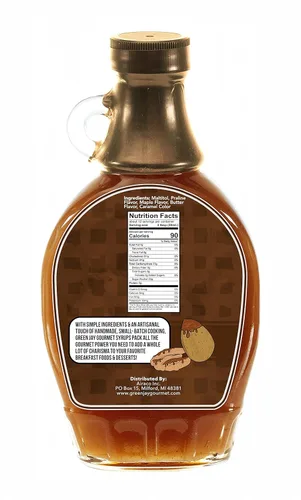 Vista 2 de Green Jay Gourmet Jarabe de praliné de arce sin azúcar, jarabe de desayuno prémium sin azúcar con sabores de arce, mantequilla y praliné, jarabe
