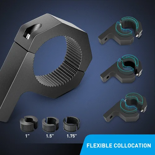 Vista 6 de Nilight 2 cápsulas LED de 4 pulgadas y 18 W, capó universal ajustable para pilar todoterreno, luz de trabajo LED con soporte de montaje arnés