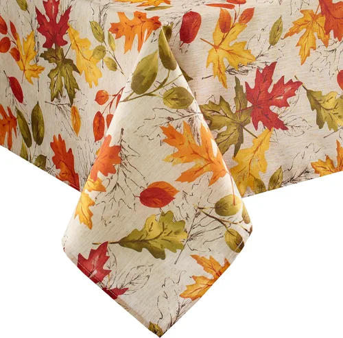 Vista 9 de Elrene Home Fashions - Servilletas de tela con estampado de hojas de otoño, 17 x 17 pulgadas, juego de 8