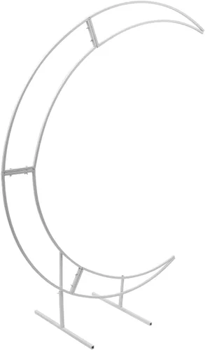 Vista 5 de Arco de boda, soporte de arco de boda de luna creciente de metal de 7 pies, marco de globo de flores curvas, cenadores y arcos para boda, día de San