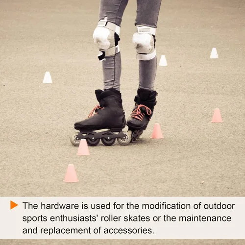 Vista 4 de PATIKIL Espaciadores de rodamientos de eje en línea, paquete de 8 patines espaciadores de velocidad de aluminio para rodillo de eje de 0.236 in