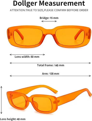 Vista 4 de Dollger Rectangle Sunglasses for Women Men Trendy Retro Fashion Sunglasses UV 400 Protection Square Fram