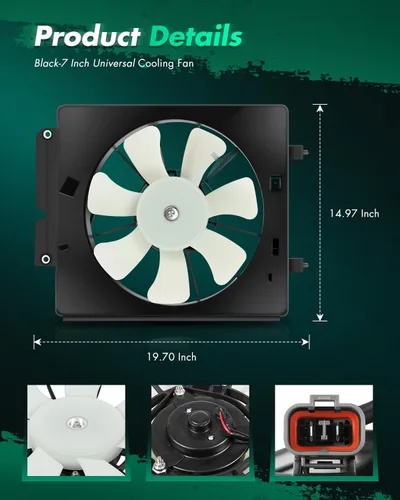 Vista 2 de SCITOO Conjunto de ventilador de refrigeración compatible con 2002-2006 para Honda CR-V 2.4L2003-2006 para Honda para Element 2.4L