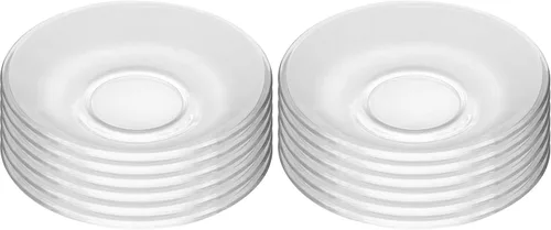 Vista 9 de WHJY 6 platos de vidrio transparente, juego de platos de vidrio de 5 pulgadas, pequeños platos de postre platos de té a granel