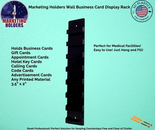 Vista 2 de Portatarjetas de negocios de 8 bolsillos con accesorios para montaje en pared, tarjeta de regalo para ahorro de espacio, tarjetas de citas