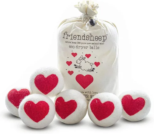 Vista 22 de Friendsheep Bolas secadoras de lana, alternativa orgánica reutilizable para suavizantes de telas para lavandería, hechas a mano, comercio justo