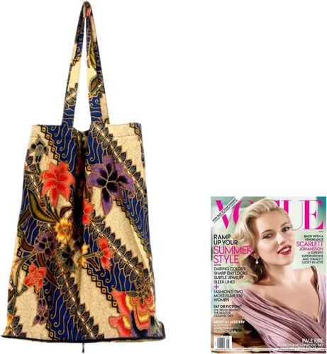 Vista 2 de NOVICA hecho a mano algodón batik Colorful Floral Plegable bolsa, 'Jogjakarta Legacy