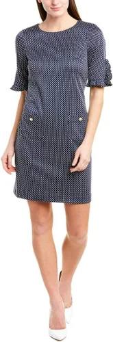 Vista 3 de Karl Lagerfeld Paris - Vestido de crepé con mangas y volantes para mujer Canal