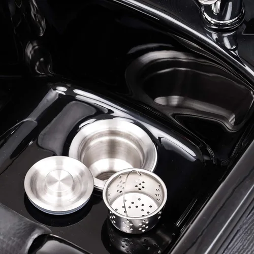 Vista 4 de BarberPub Estación multifuncional de lavabo de champú con cuenco de champú para estilista, gabinete de belleza de spa de salón con rociador