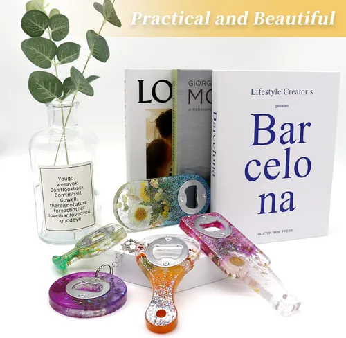 Vista 7 de Bottle Opener Resin Molds, Lovppy Beer Opener Silicone Molds, Epoxy Resin Casting Molds, Beer Spanner Kit with Screwdriver and Patch, DIY Jewelry