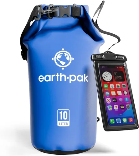 Vista 68 de Earth Pak Bolsa Seca Impermeable - Mochila Impermeable de Cierre Enrollable Superior Mantiene el Equipo Seco para Kayak con Funda Impermeable