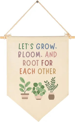 Vista 94 de Arte de flores - Bandera con letrero de regalos para bebés recién nacidos, niñas y niños - Decoración de pared con banderines para habitación