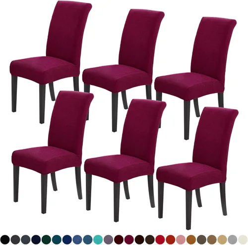 Vista 98 de Joccun - Juego de 2 fundas para sillas de comedor, fundas elásticas para sillas de comedor, fundas de asiento para sillas de comedor, funda de Negro